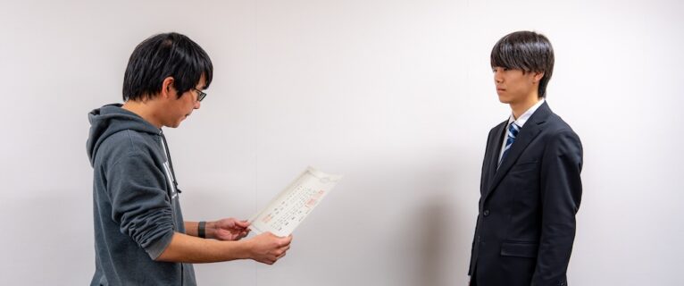 研究室の卒業証書授与式 for 学部卒業生